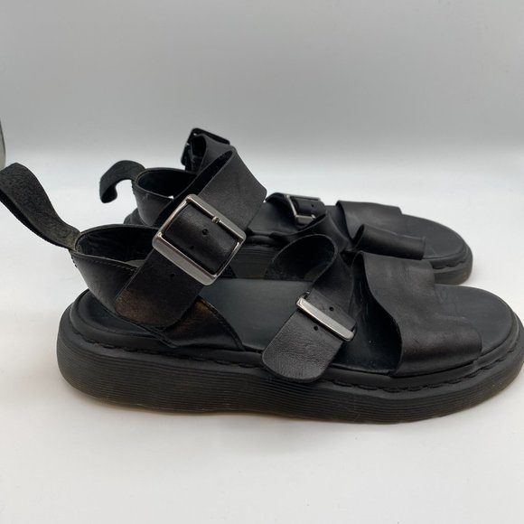 Dr. Marten's Gryphon Brando Sandals - Leather Buckle Flatform - Black Women US 9 - Picture 13 of 15